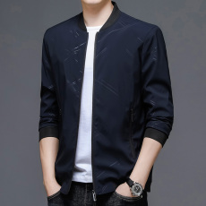 批发春秋季新款中年男士夹克外套中青年韩版薄款休闲夹克衫男爸爸装