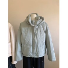 批发实拍～2025冬款韩版宽松短款保暖羽绒服面包服糖果色可脱卸帽外套