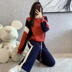 批发休闲<b class='q'>运动</b>卫衣套装女<b class='q'>时尚</b>洋气初秋2025新款大码胖mm宽松两件套#814