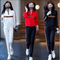 批发休闲时尚套装女时髦半拉链2026早秋<b class='q'>新款</b>洋气显瘦<b class='q'>运动服</b>两件套