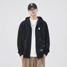 批发实拍秋冬新款重磅开衫卫衣男潮牌帽衫带兜宽松连帽休闲百搭外套