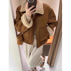 批发原版设计感羊羔毛外套女25秋冬新款加厚休闲小香风加绒上衣外套潮