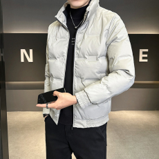 批发实拍2024冬季加厚保暖羽绒服男潮牌立领帅气百搭短款羽绒外套