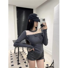批发纯欲甜美辣妹莫奈花园立体花朵<b class='q'>网纱</b>拼接针织衫<b class='q'>打底衫</b>