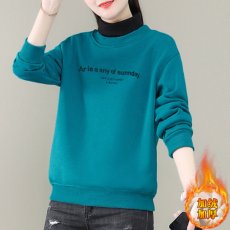 批发2025秋冬加绒加厚高领<b class='q'>卫衣</b><b class='q'>宽松</b>新款假两件设计时尚休闲百搭<b class='q'>卫衣</b>女