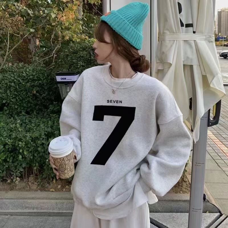 얇은 스타일 털이 있는 새로운 한국 스타일 작은 대중 캐주얼 후드티 여성 느긋한 바람 디자인 센스 패션 다용도 섹션 맨위