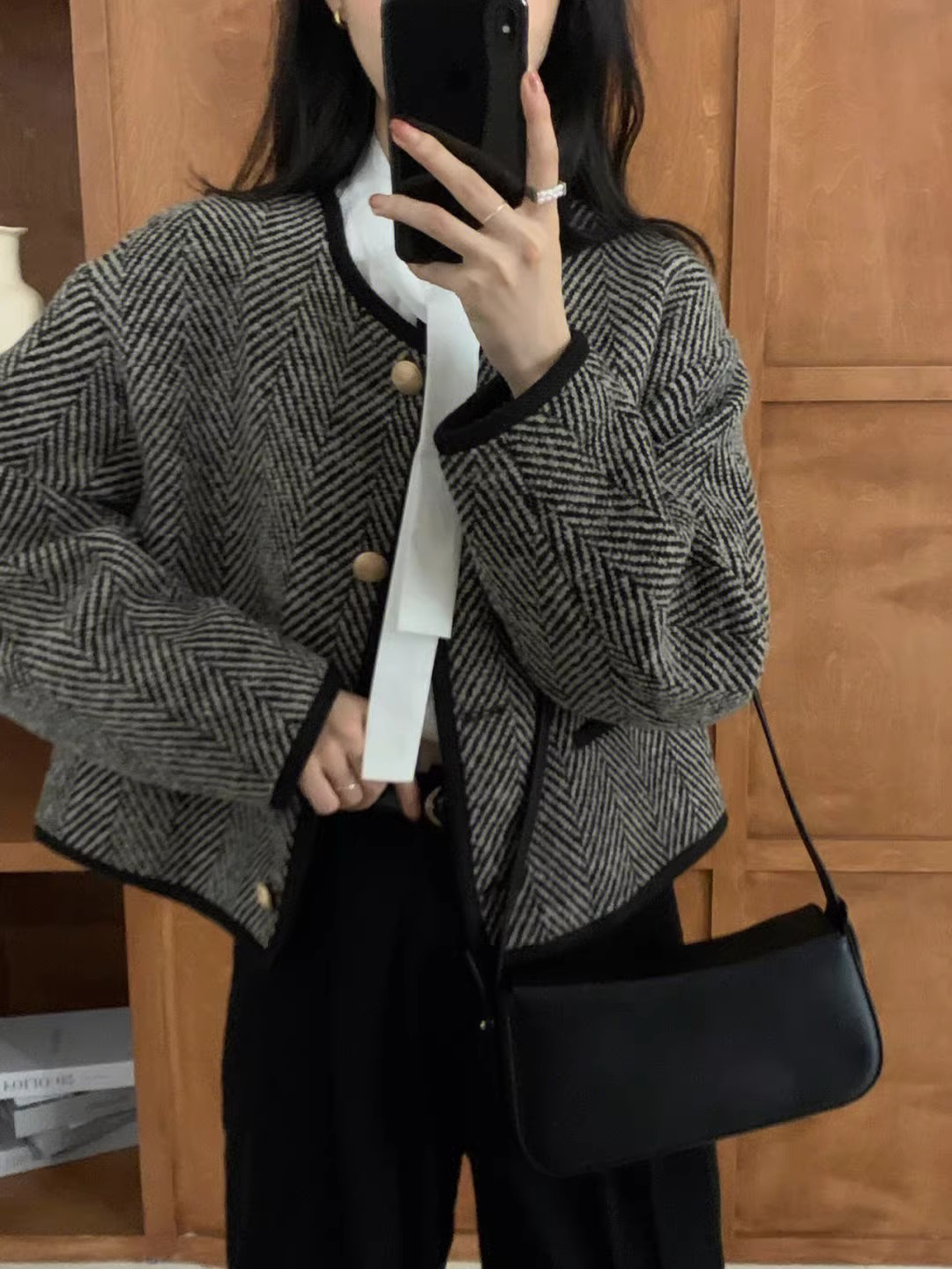 Woolen coat women's mid-length Korean version 2024 new spring and autumn student Hepburn style slim and versatile woolen coat