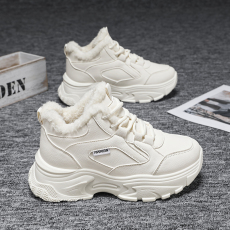 批发<b class='q'>冬</b>款厚底大棉老爹鞋长毛特大码女棉鞋货号