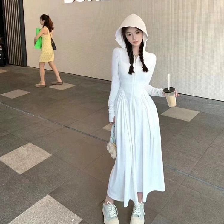 Sun protection clothing for women 2024 summer new full length ice silk hooded slim anti-UV sun protection clothing jacket