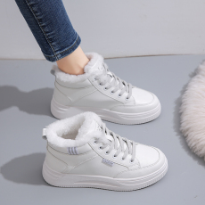 批发<b class='q'>冬</b>季新款加绒高帮小白鞋女鞋货号