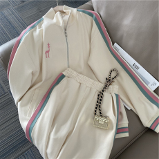 批发原版质量华棉复合牛奶丝外套裤子两件套女25秋冬休闲<b class='q'>运动服</b>套装潮