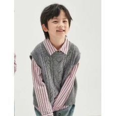 批发中大童圆领韩版<b class='q'>马甲</b>中长款学生版外搭叠穿背心男女童森系针织<b class='q'>马甲</b>