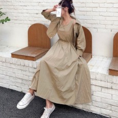批发<b class='q'>韩国</b><b class='q'>官</b><b class='q'>网</b>新款 无袖收腰长裙+小外套开衫时尚两件套装连衣裙有口袋