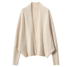 气场全开！秋冬季羊绒针织开衫披肩外搭宽松长袖韩版外搭毛衣外套