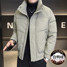 批发羽绒服男冬季2024新款正品潮牌加厚短款白鸭绒休闲男士冬装外套