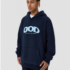 批发美式重磅秋冬加绒加厚连帽卫衣男设计感宽松慵懒风情侣装外套