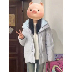 批发韩系小个子宽松加厚保暖连帽面包服外套女冬季新款潮流防寒棉袄潮