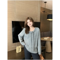 批发大码新款海军领披肩设计感长袖针织衫遮肉显瘦毛衣