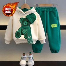 批发儿<b class='q'>童</b><b class='q'>套装</b>春秋2025新款<b class='q'>男</b>女宝宝连帽长袖卫衣卫裤冬季中小<b class='q'>童</b>两件套