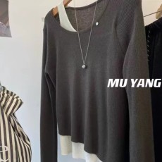 批发假两件设计感单肩针织打底女<b class='q'>浙江</b>普院毛衣<b class='q'>桐乡</b>高端嘉兴濮院羊毛衫