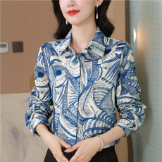 批发潮牌一线<b class='q'>品牌</b><b class='q'>折扣</b>捡漏小众高级宽松百搭正肩显瘦印花衬衫女2025秋