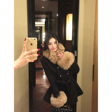 批发<b class='q'>实拍</b>实价 英剧小魔女 财阀千金风可拆卸斗篷披风羊毛大衣毛呢外套