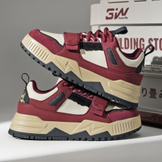 批发秋季男士休闲板鞋<b class='q'>时尚</b>高品质厚底增高面包板鞋学院风运动系带男鞋