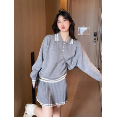 批发天猫抖音质量学院小香风<b class='q'>连衣裙</b>早秋2024新款流行漂亮针织套装裙