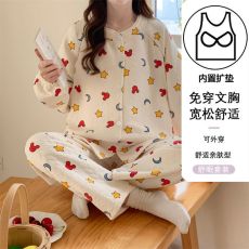 批发月子服秋冬加厚保暖空气棉产妇产后哺乳衣套装L-3XL码