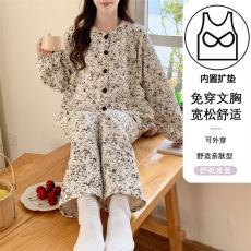 批发月子服秋冬加厚保暖空气棉产妇产后哺乳衣套装L-3XL码