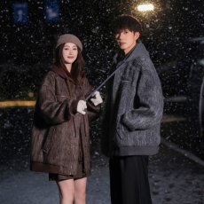 批发假两件马海毛短款毛呢大衣男女春秋冬美式复古情侣棒球服夹克外套