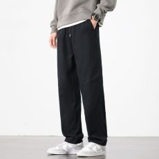 批发实拍2025秋冬宽松直筒<b class='q'>休闲裤</b>男宽松百搭纯棉松紧腰裤子