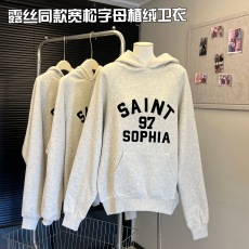 批发高品质 露丝同款灰色大<b class='q'>卫衣</b>抓绒<b class='q'>婴儿</b>绒连帽<b class='q'>卫衣</b>