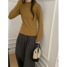 批发实拍 纯色半高领打底衫<b class='q'>婴儿</b>绒新款内搭长袖t恤气质独特别致上衣