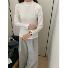 批发实拍 纯色半高领打底衫<b class='q'>婴儿</b>绒新款内搭长袖t恤气质独特别致上衣