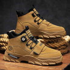 批发高帮男鞋<b class='q'>秋</b>冬款厚底防滑白色马丁靴休闲运动工装板鞋劳保登山潮鞋