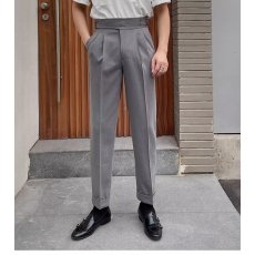 批发国潮美式复古日系垂坠感抽褶小众拼接设计感阔腿裤拖地堆叠西裤