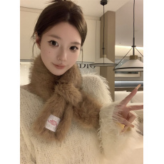 批发实拍不减价 围巾女冬季韩版保暖百搭加绒加厚毛绒茸交叉围脖假领