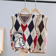批发毛衣<b class='q'>马甲</b>女童春秋款2024新款<b class='q'>儿童</b>针织坎肩<b class='q'>背心</b>女大童初秋穿搭套装