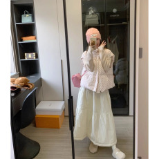 批发春季法式温柔甜美小碎花棉服马夹女<b class='q'>韩版</b>宽松百搭减龄背心马甲外套