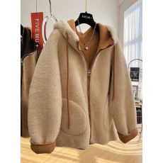 批发2025<b class='q'>秋</b>冬高级感羊羔绒毛毛麂皮绒宽松皮毛一体连帽加厚休闲外套