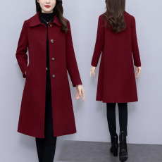 批发毛呢秋冬外套女2026新款宽松显瘦洋气减龄<b class='q'>时尚</b>加厚长款呢子大衣
