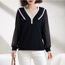 批发妈妈春秋时尚打底小衫洋气<b class='q'>中老年</b>女装气质遮肚T恤50岁中老年套装