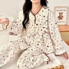 批发秋冬空气棉月子服孕妇睡衣秋冬季11月份产后哺乳喂奶