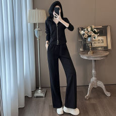 批发现货多巴胺卫衣女春秋<b class='q'>新款</b>洋气减龄连帽开衫穿搭阔腿裤两件套#889