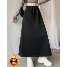 批发实价-实拍 绵羊绒复合宝宝绒 软糯<b class='q'>百搭</b>松紧腰休闲半身裙女