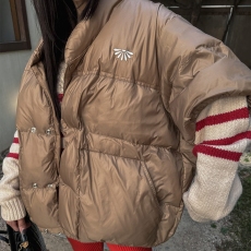 批发已出货    两面穿中长款马甲刺绣宽松羽绒服外套