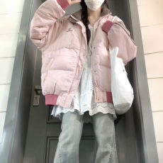 批发学院风甜妹少<b class='q'>女</b>感三条杠棉衣棉服<b class='q'>女</b>秋冬款立领加厚保暖面包服外套