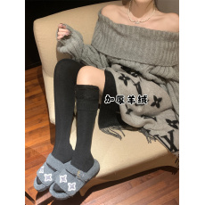 批发实拍实价过膝袜子女秋冬款长筒<b class='q'>袜</b>加绒加厚保暖护膝<b class='q'>大腿</b><b class='q'>袜</b>仿羊毛绒