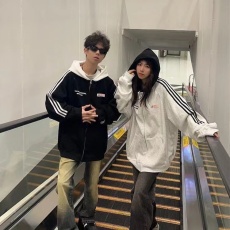 批发网络图华棉复合牛奶丝/银狐绒卫衣秋冬款宽松情侣休闲连帽衫外套